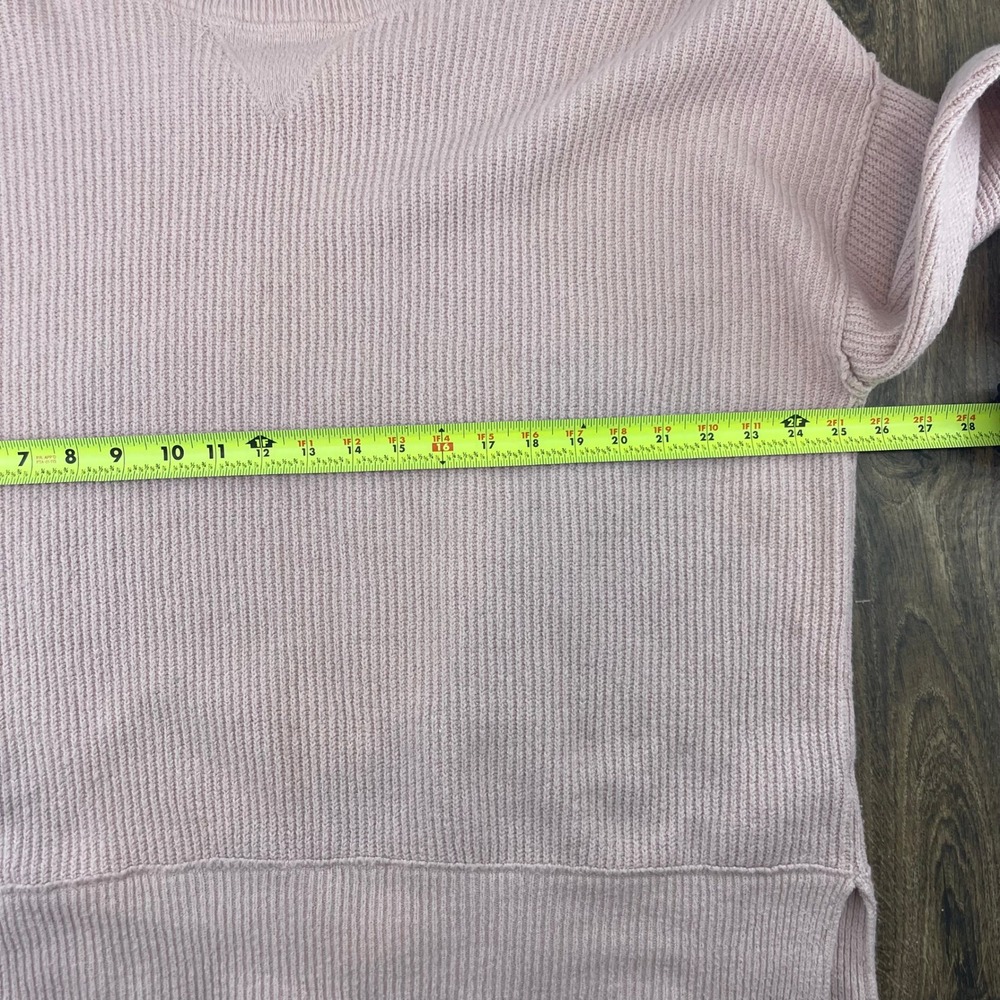 Aerie Oversized Ribbed Sweater Women M Pink Cozy Slouchy Side Slit Soft - Picture 8 of 10